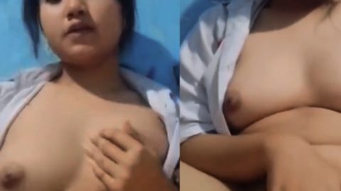 Pelajar Kolej Ayu Berbaju Putih – Pesona Sederhana yang Memikat –Awek Sekolah Melancap